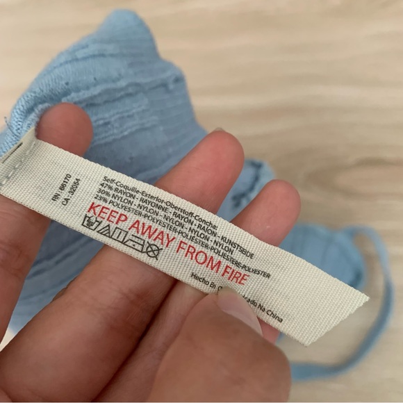 Free People XL Morning Light Ruch Cami Crop Top Crisp Light Baby Blue Coquette - Picture 6 of 8